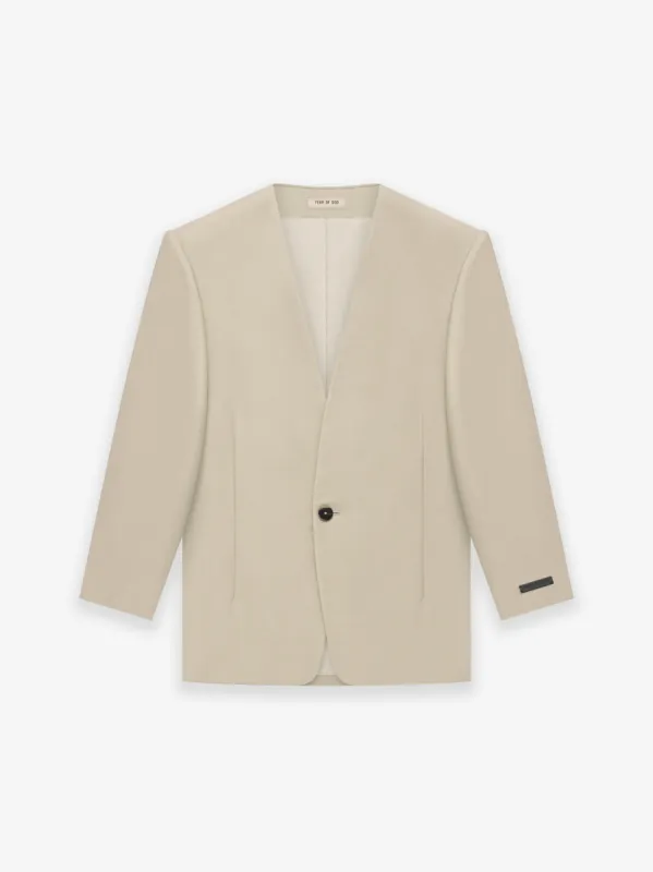 Wool Mohair Lapelless Jacket sold by Fear of God