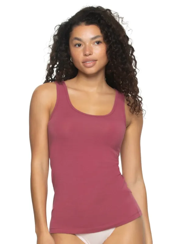 Cotton Modal Stretch Layering Tank Top 2-Pack sold by Felina