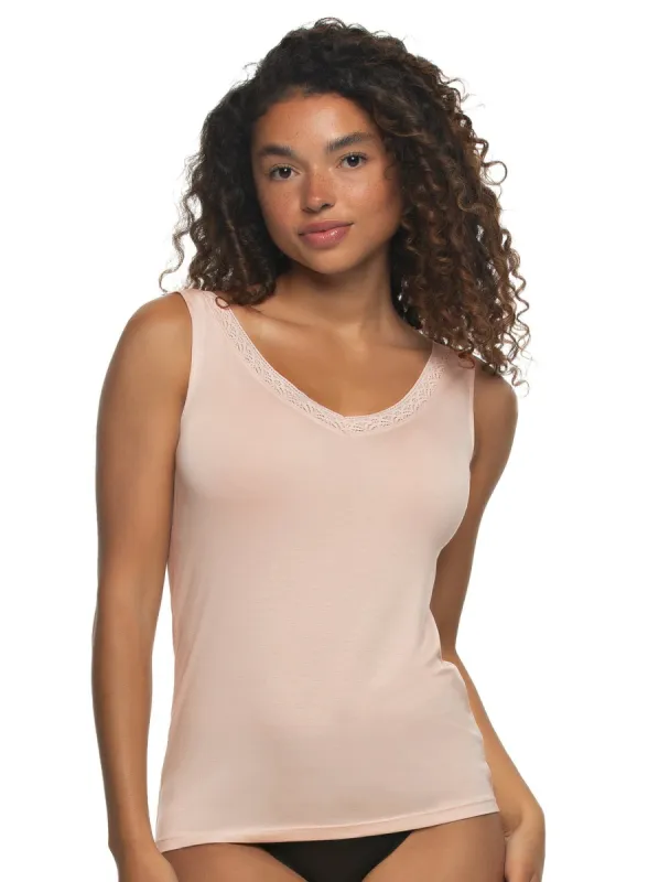 Serene Modal & Lace Reversible Tank sold by Felina