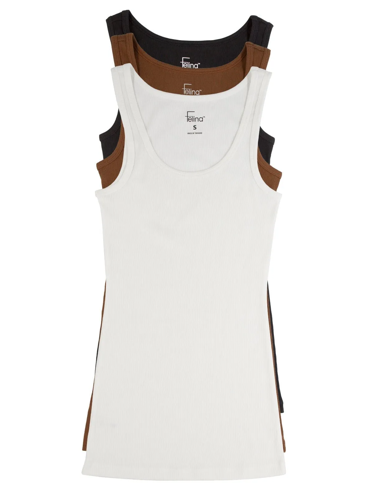 Cotton Ribbed Tank Top 3-Pack sold by Felina product image thumbnail 2