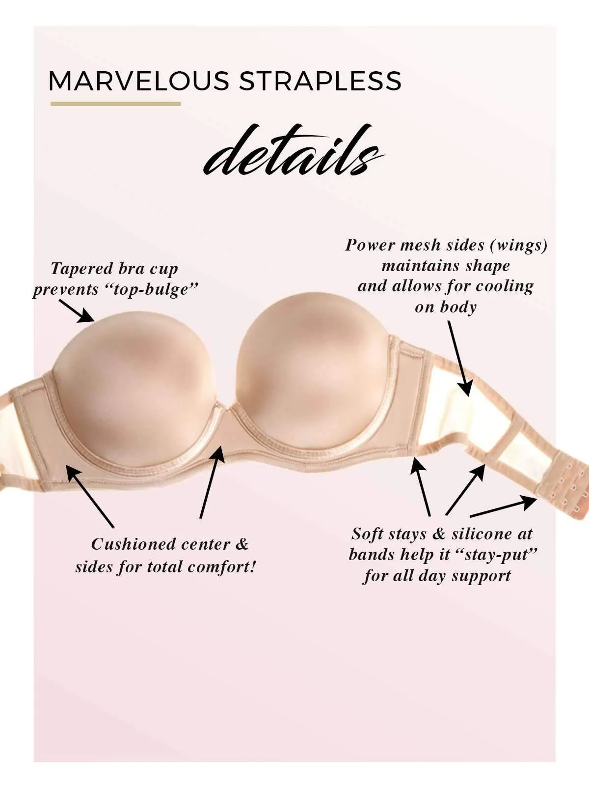 Marvelous Strapless Full Busted Underwire Bra sold by Felina product image thumbnail 5