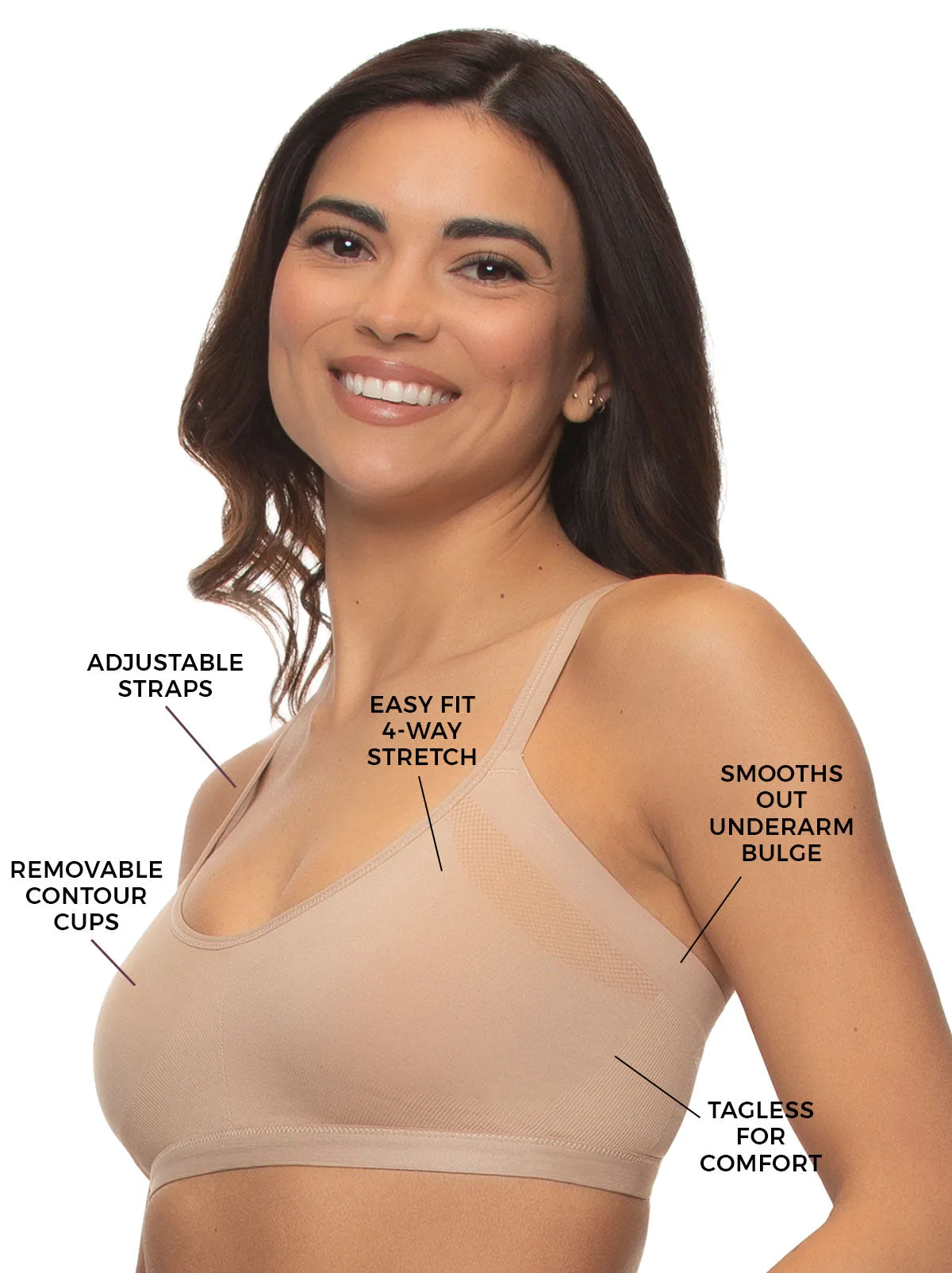 Wireless Seamless Side Smoothing Bra 2-Pack sold by Felina product image thumbnail 3