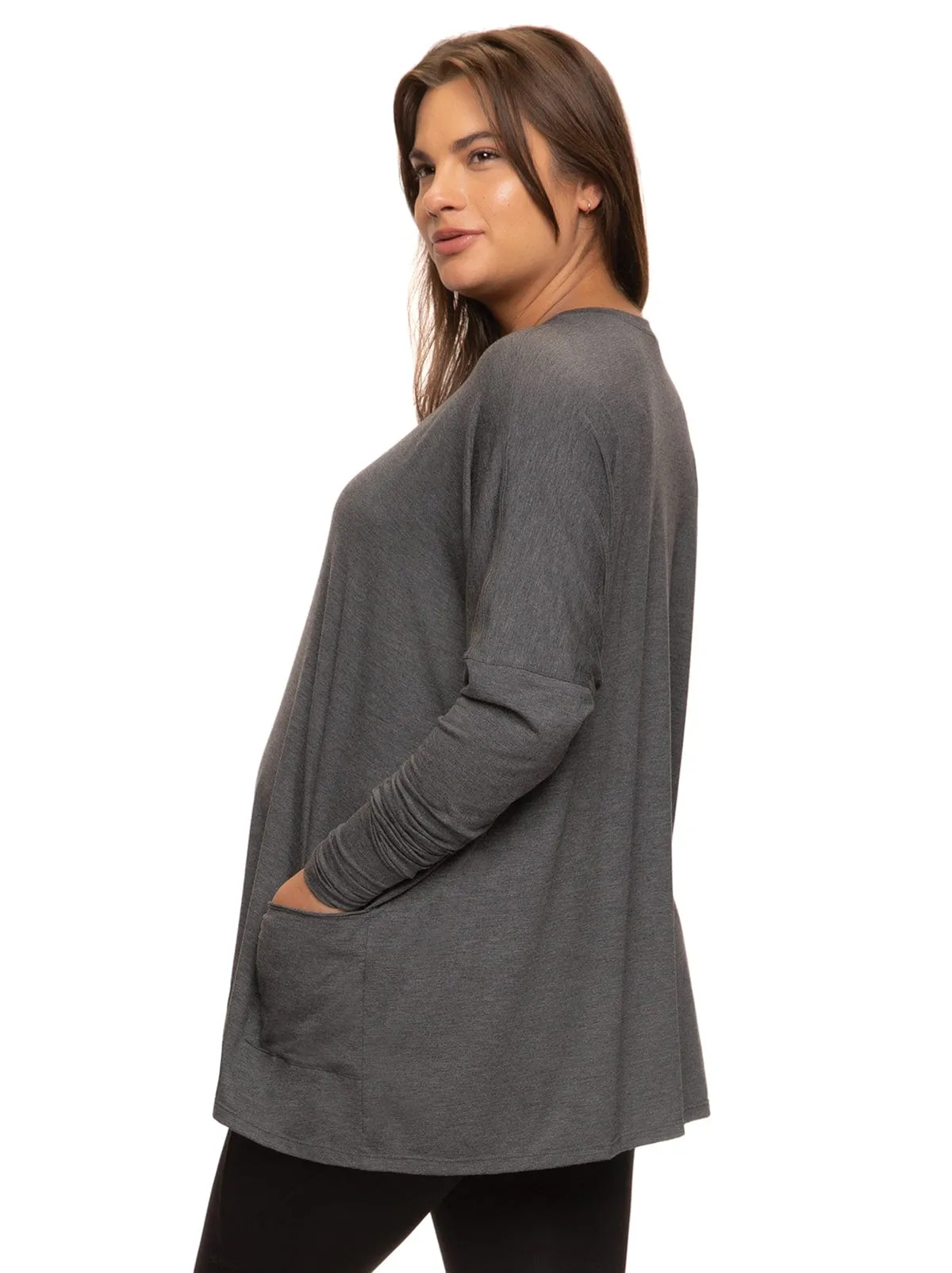 Modal Span Side Drape Maternity L/S Top sold by Felina product image thumbnail 4