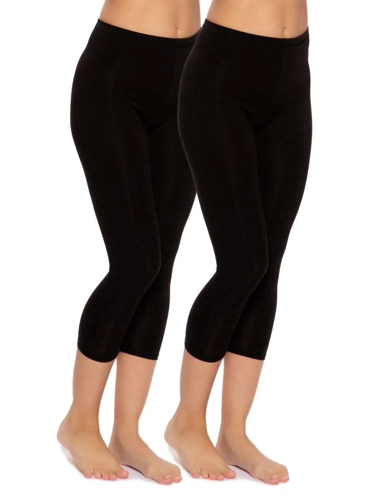 Cotton Modal Capri Leggings 2-Pack sold by Felina