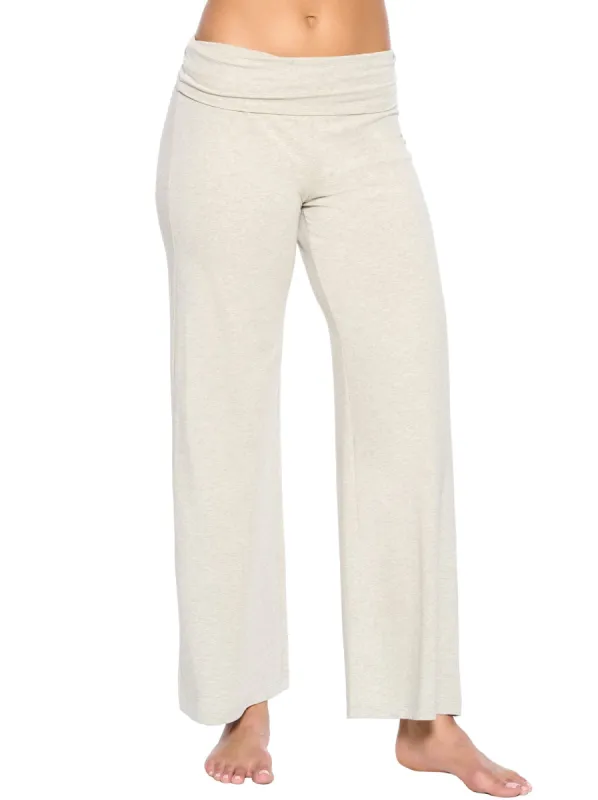 Organic Cotton Stretch Wide Leg Fold Over Pant sold by Felina