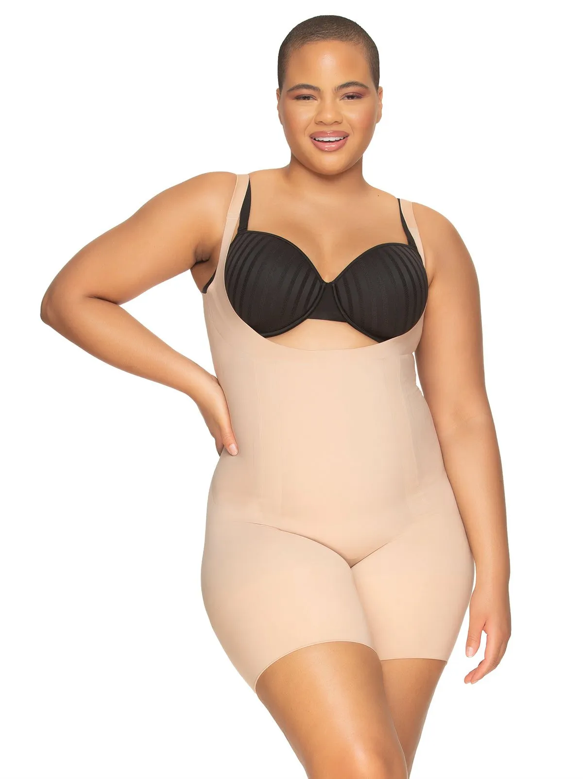 Fusion Mid-Thigh Shapewear Bodysuit sold by Felina product image thumbnail 5