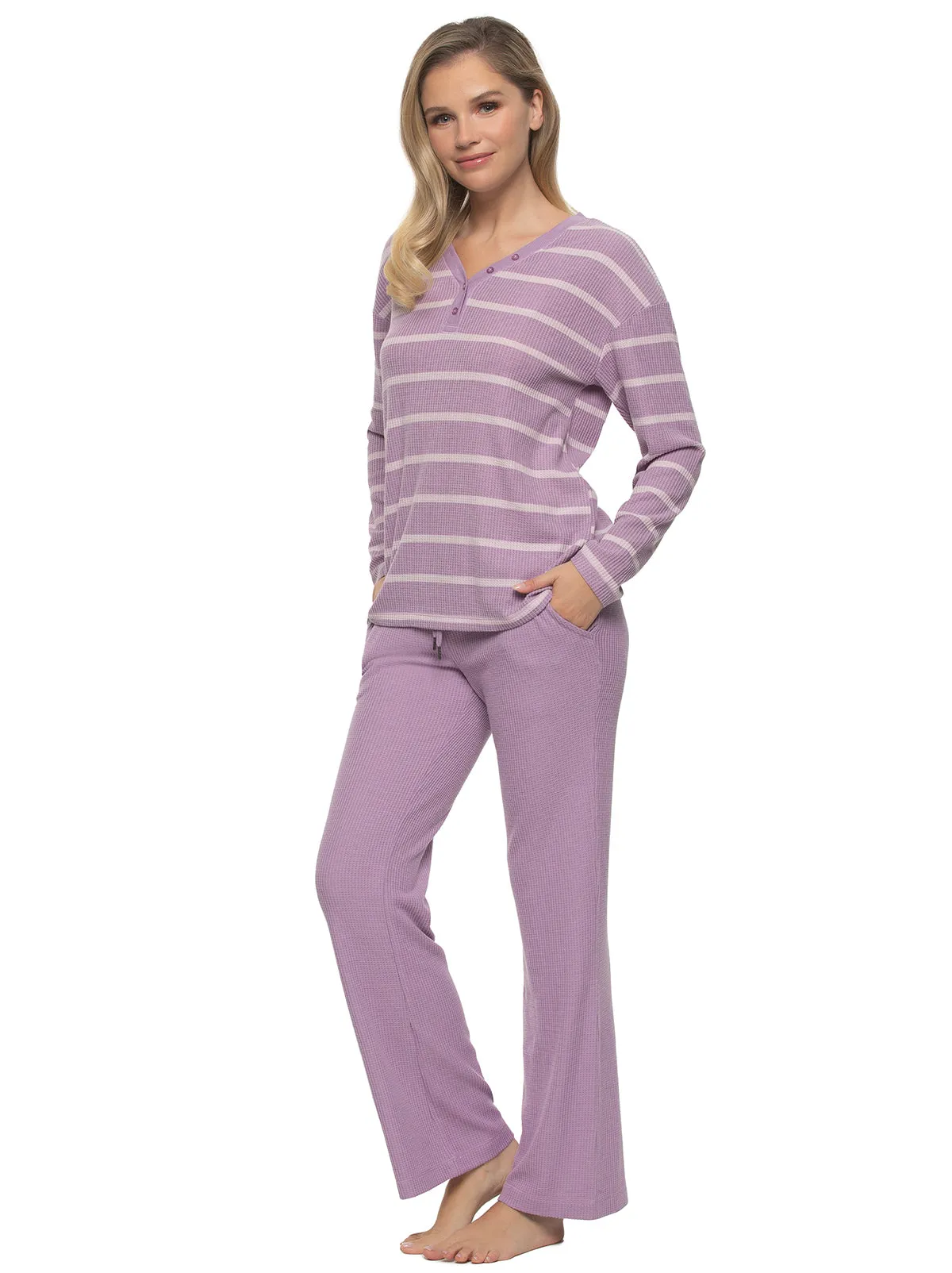 Jolie 2-Piece Henley & Lounge Pant Set sold by Felina product image thumbnail 2