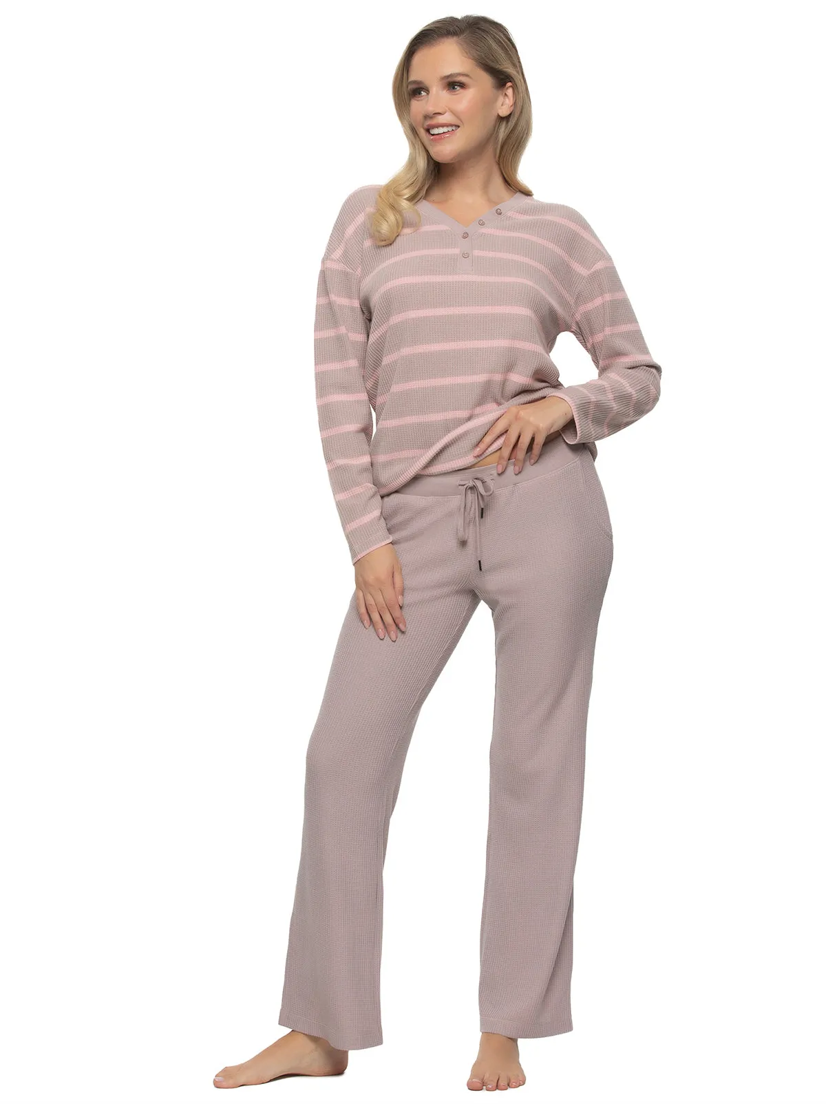 Jolie 2-Piece Henley & Lounge Pant Set sold by Felina product image thumbnail 5