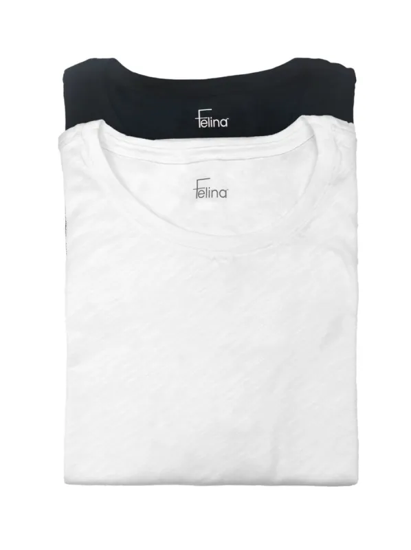Slub Jersey Crew Neck T-Shirt 2-Pack made by Felina