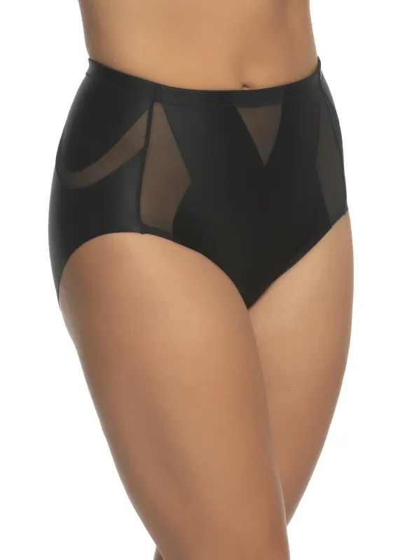 Uplifted Satin & Mesh Body-Mapped Shaper Brief sold by Felina