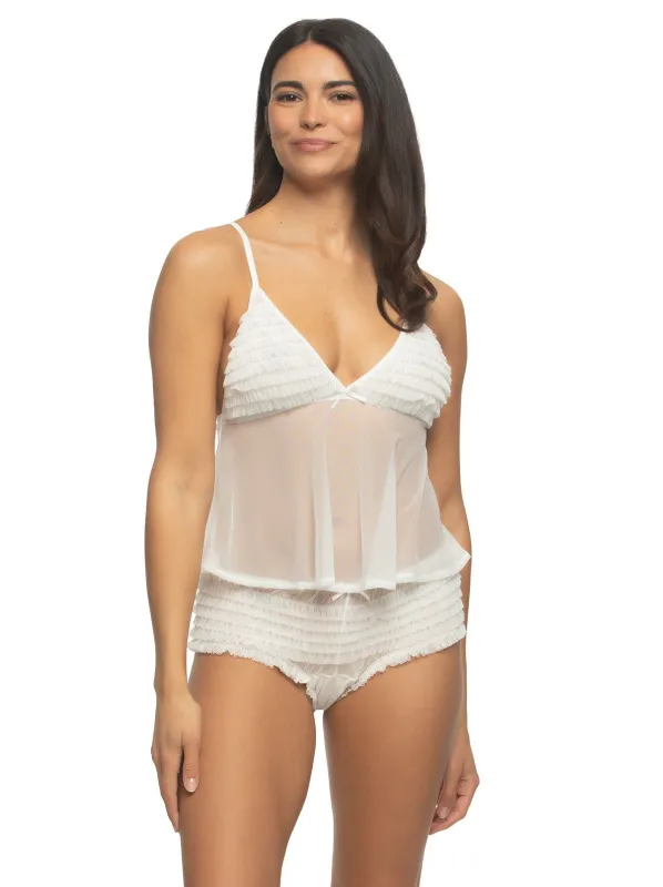 Veil Ruffle Cami and Rumba Panty 2-Piece Set sold by Felina