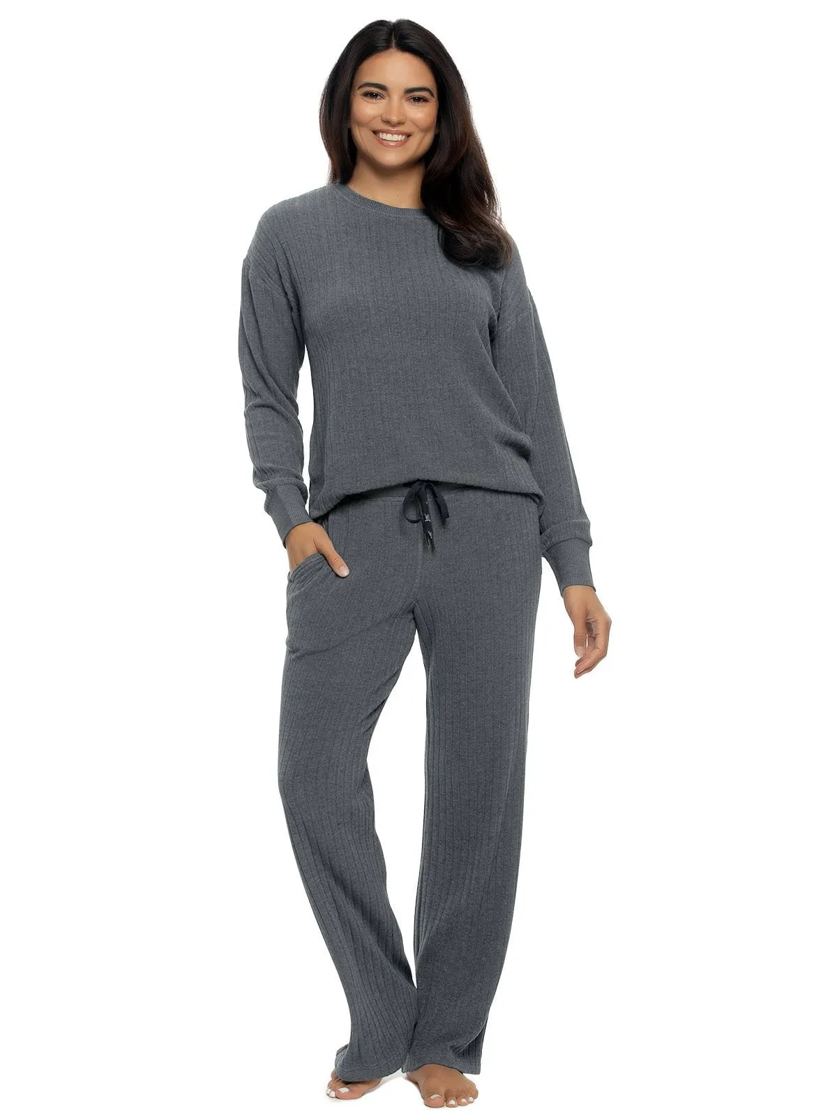 Serena Crew Neck Top & Pant Lounge Set sold by Felina product image thumbnail 3