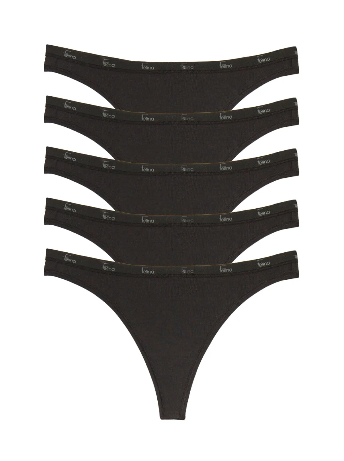 Signature Cotton Thong 5-Pack sold by Felina