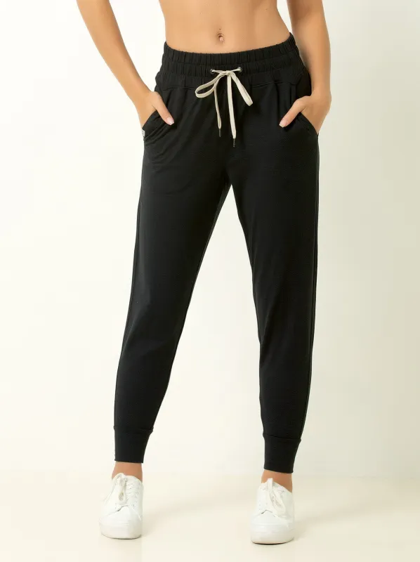 Single Stitch Lightweight Drawstring Jogger sold by Felina