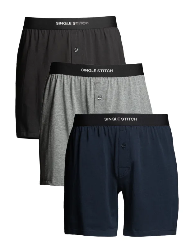 Single Stitch Cotton Modal Boxer 3-Pack sold by Felina