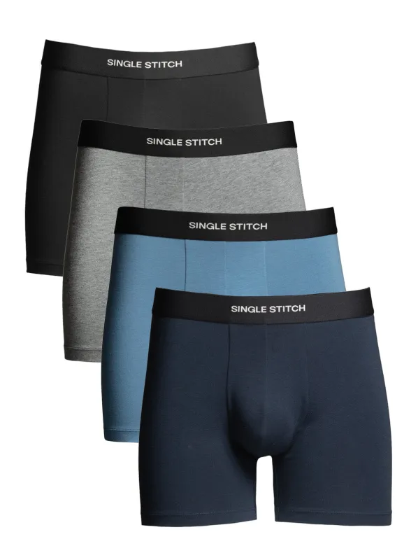 Single Stitch Cotton Modal Boxer Brief 4-Pack sold by Felina