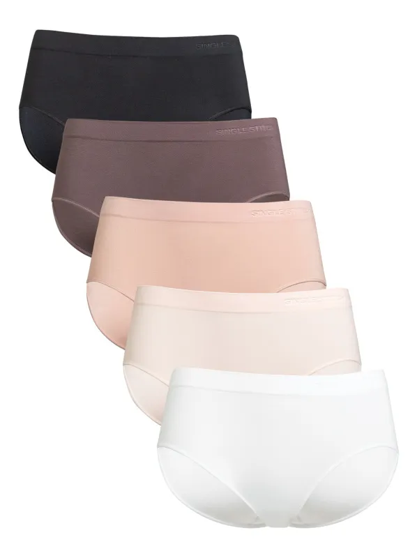 Single Stitch Seamless Modal Blend Bikini 5-Pack sold by Felina