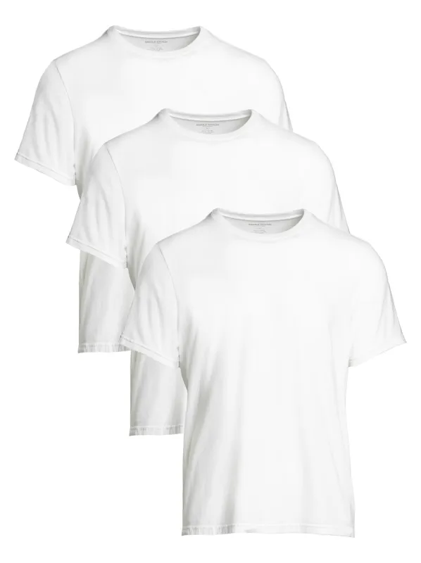 Single Stitch Cotton Modal Crew Neck T-Shirt 3-Pack sold by Felina