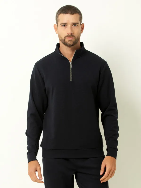 Single Stitch Classic 1/4 Zip Sweatshirt sold by Felina
