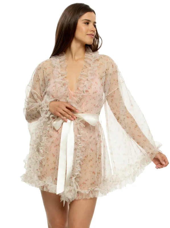 Jezebel by Felina Veil Luxe Tulle Ruffle Robe made by Felina