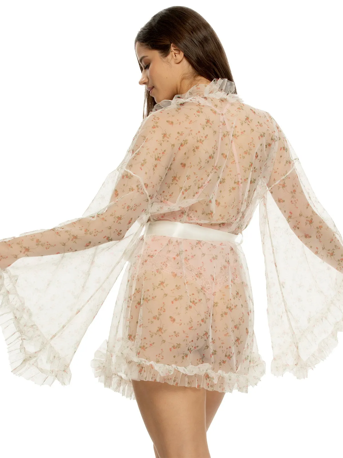 Jezebel by Felina Veil Luxe Tulle Ruffle Robe sold by Felina product image thumbnail 3