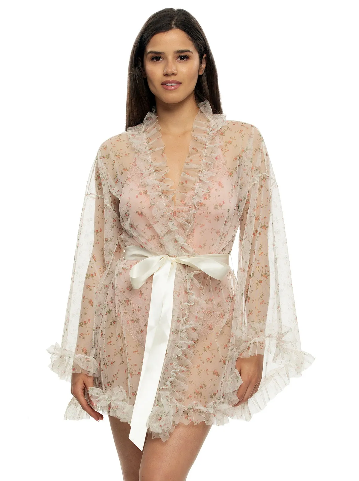 Jezebel by Felina Veil Luxe Tulle Ruffle Robe sold by Felina product image thumbnail 2