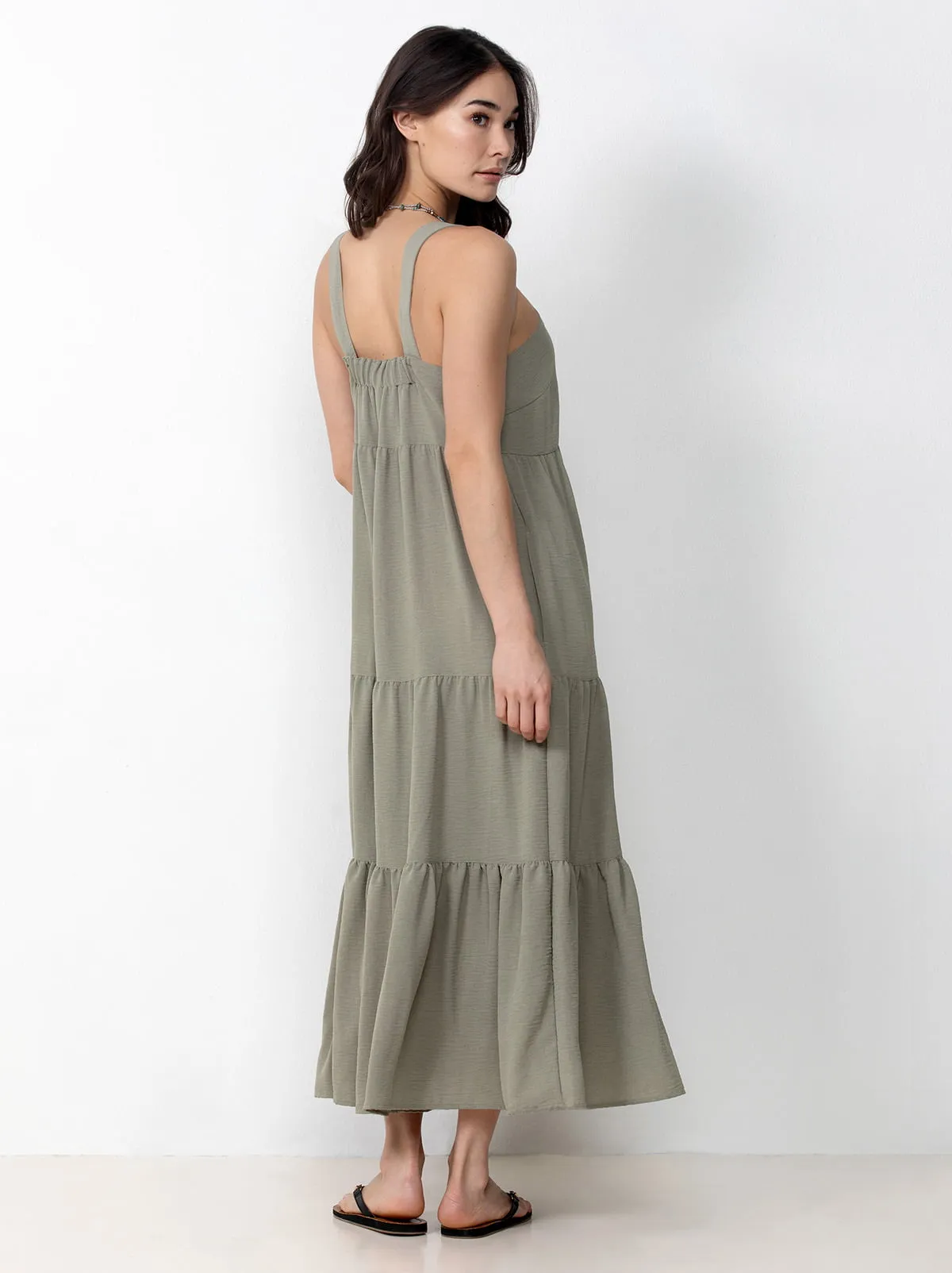 Single Stitch Tiered Maxi Dress sold by Felina product image thumbnail 3