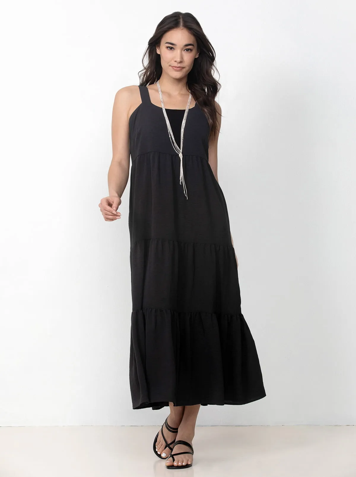 Single Stitch Tiered Maxi Dress sold by Felina product image thumbnail 5