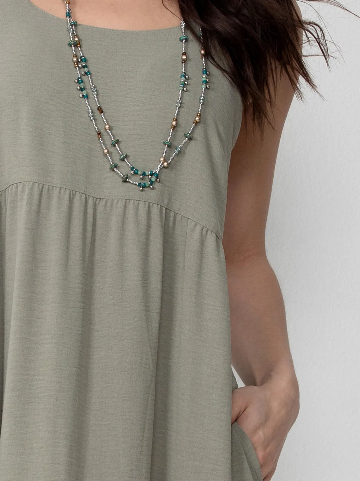 Single Stitch Tiered Maxi Dress sold by Felina product image thumbnail 2