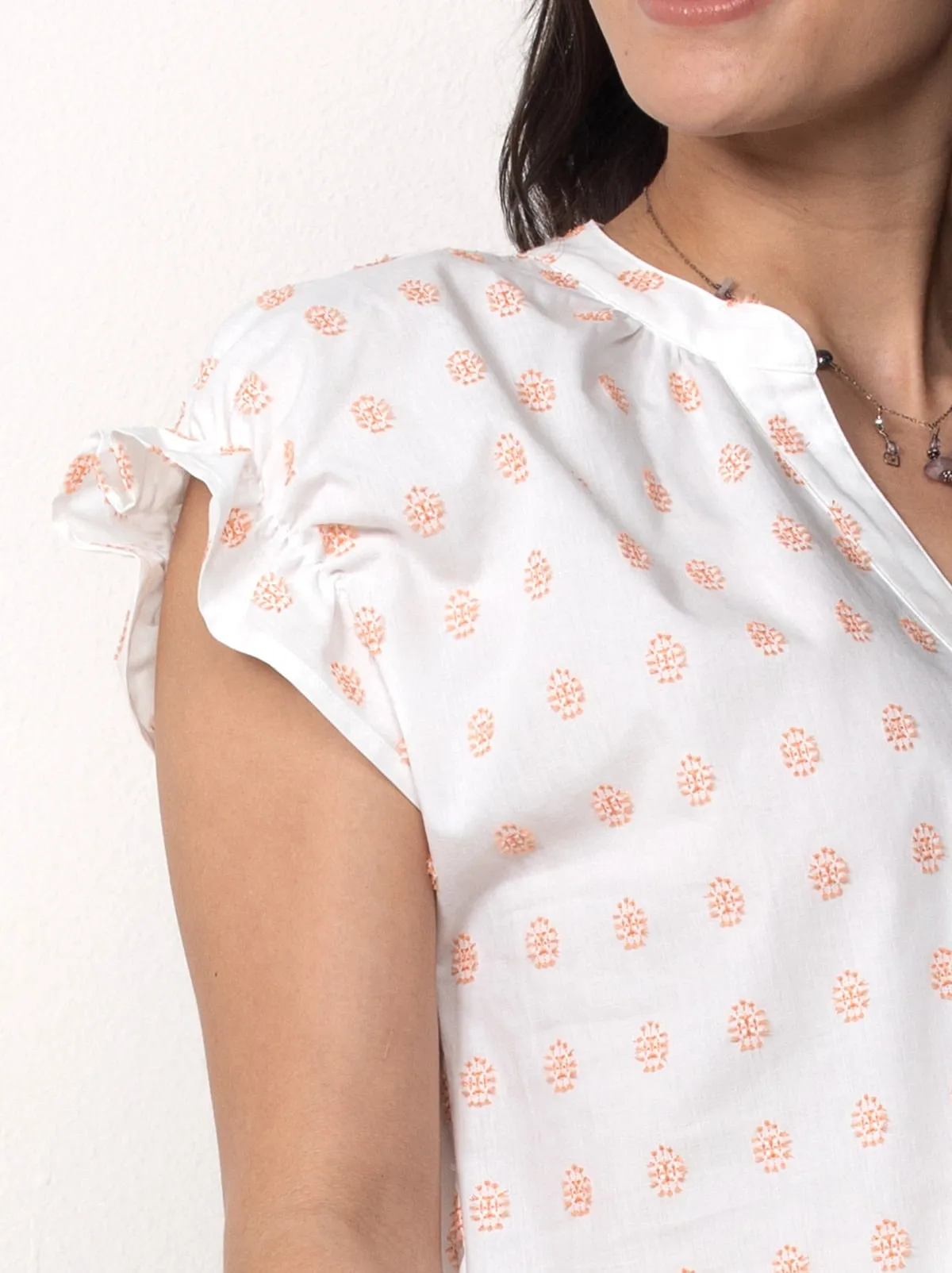 Single Stitch Cotton Peasant Blouse sold by Felina product image thumbnail 3