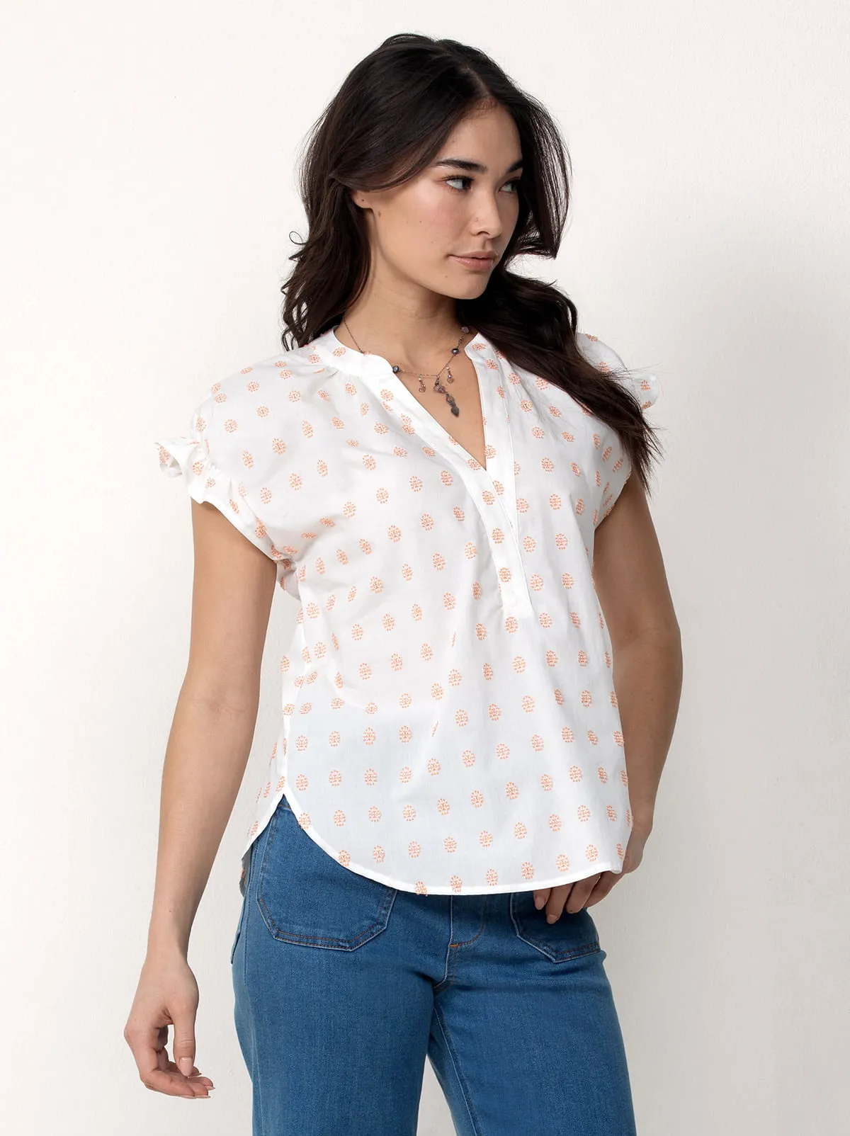 Single Stitch Cotton Peasant Blouse sold by Felina product image thumbnail 4