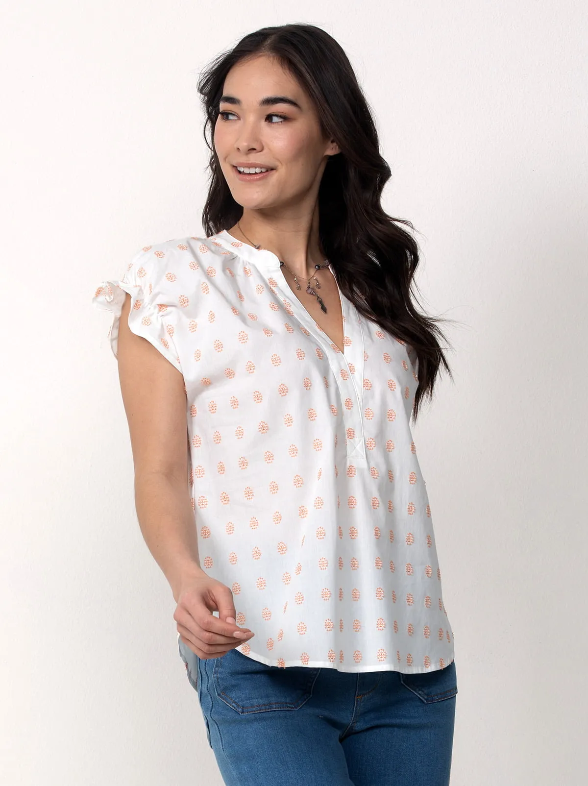 Single Stitch Cotton Peasant Blouse sold by Felina product image thumbnail 5