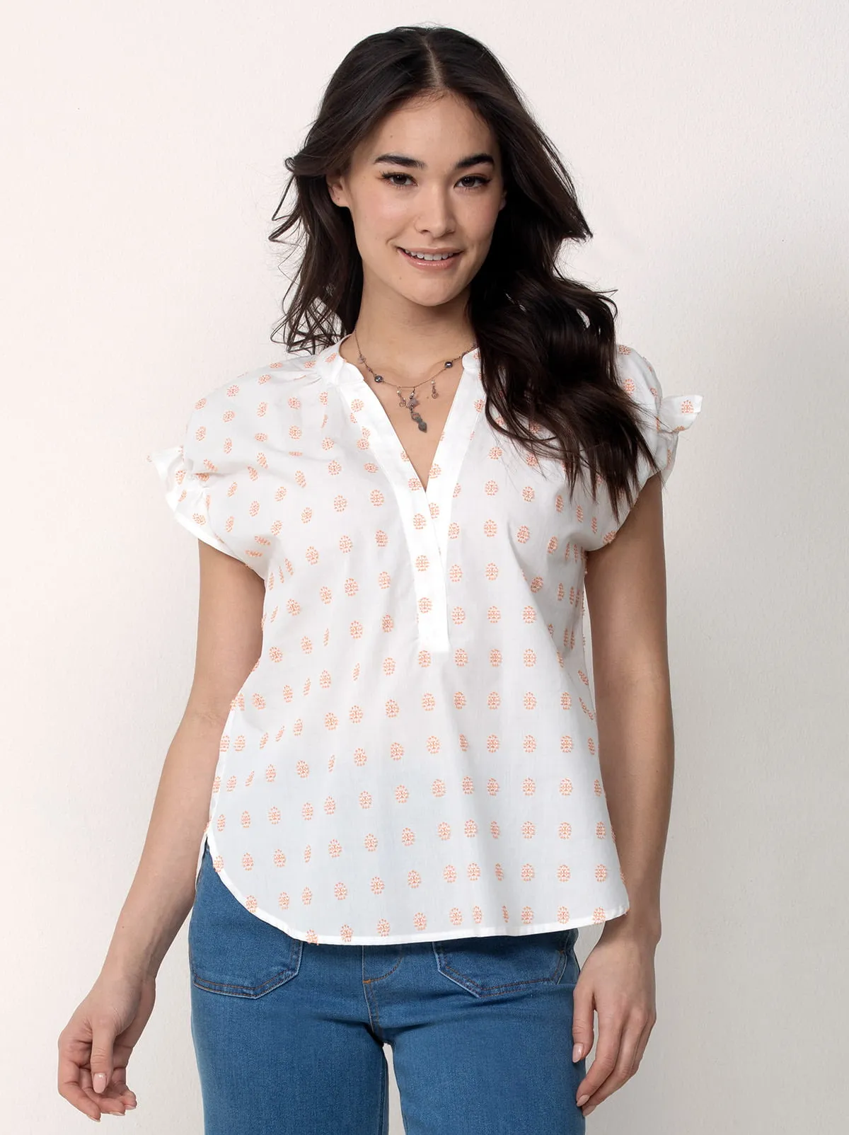 Single Stitch Cotton Peasant Blouse sold by Felina