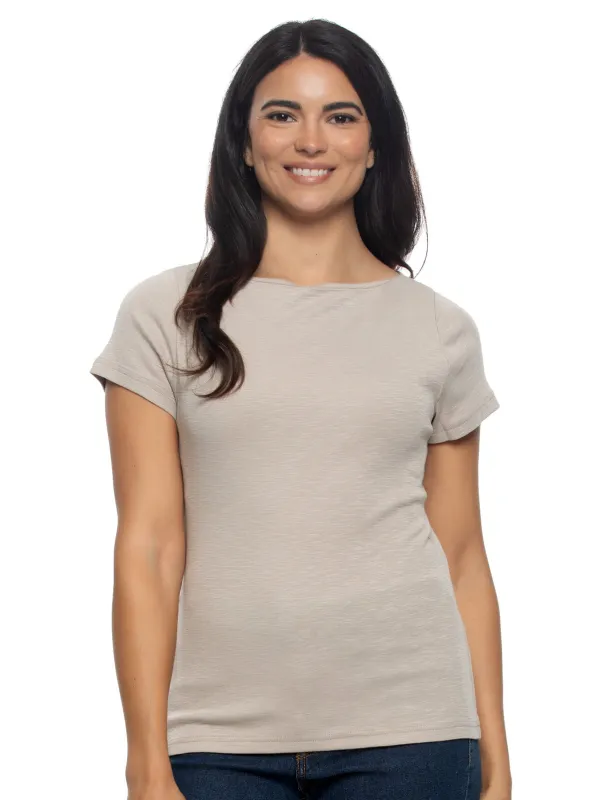 Slub Jersey Boatneck T-Shirt made by Felina