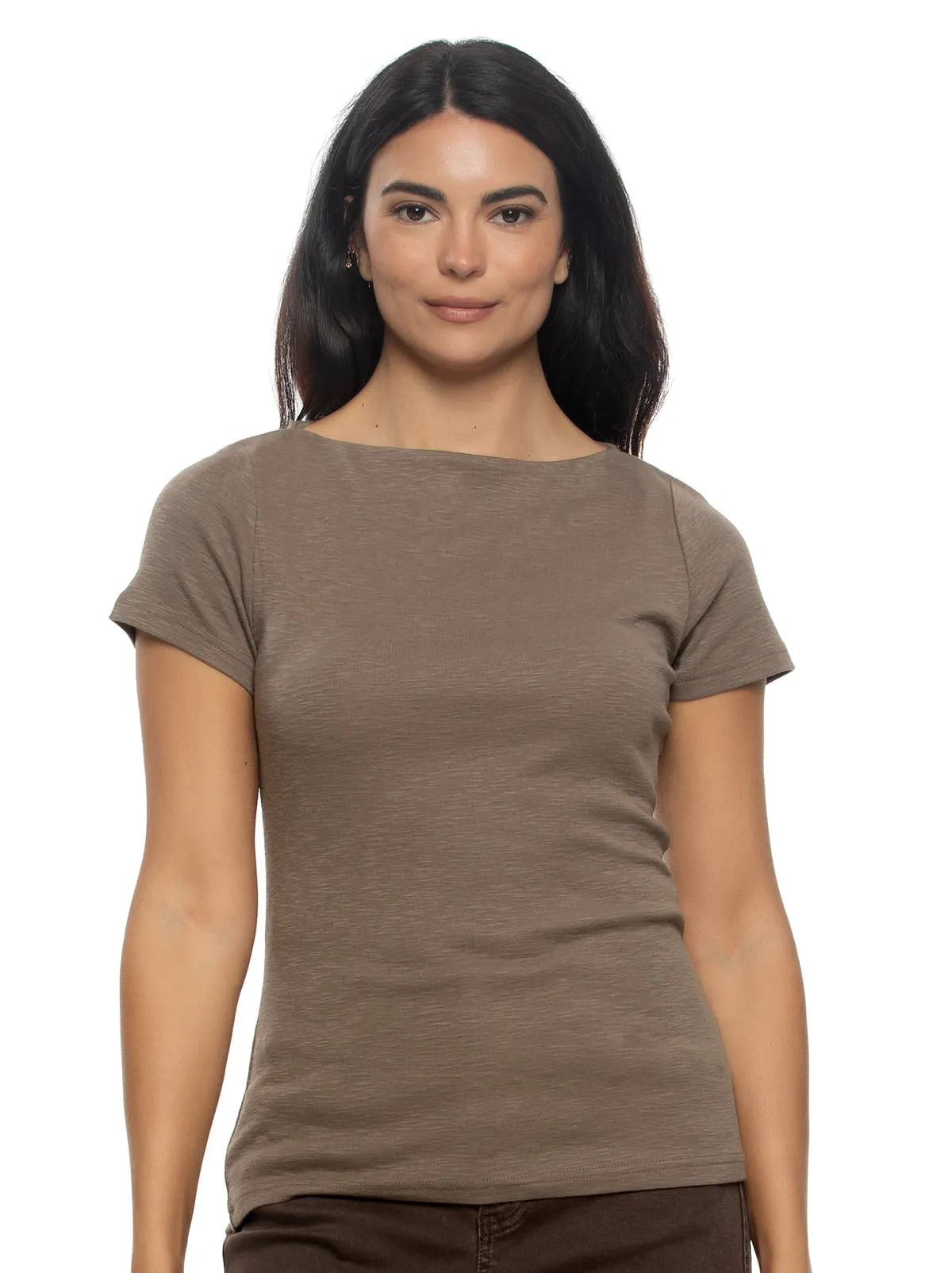 Slub Jersey Boatneck T-Shirt sold by Felina product image thumbnail 4