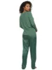 Elysees Long Sleeve Knot Top with Satin Tapered Pant Set sold by Felina