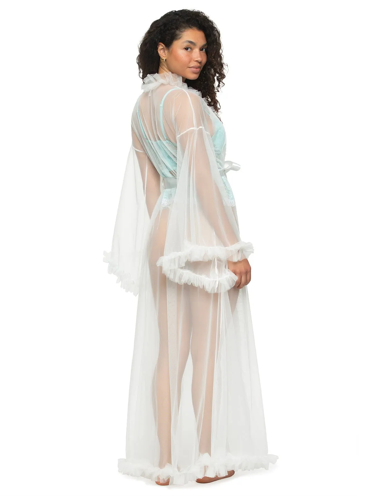 Veil Tulle Ruffle Peignoir Robe sold by Felina product image thumbnail 2