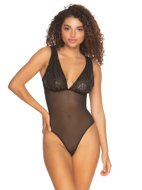Covet Sequins Bodysuit sold by Felina