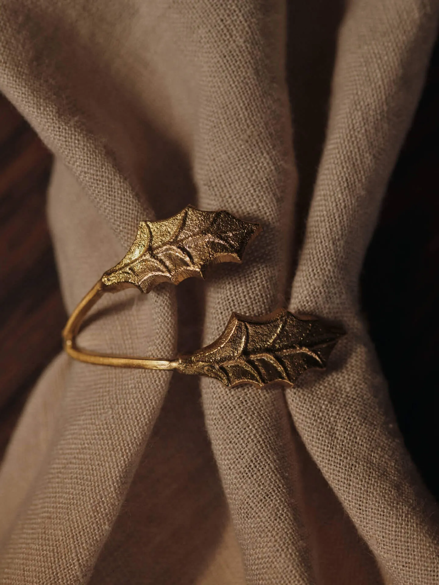 Holly Leaf Napkin Rings - Set of 4 - Brass sold by Ferm Living product image thumbnail 2