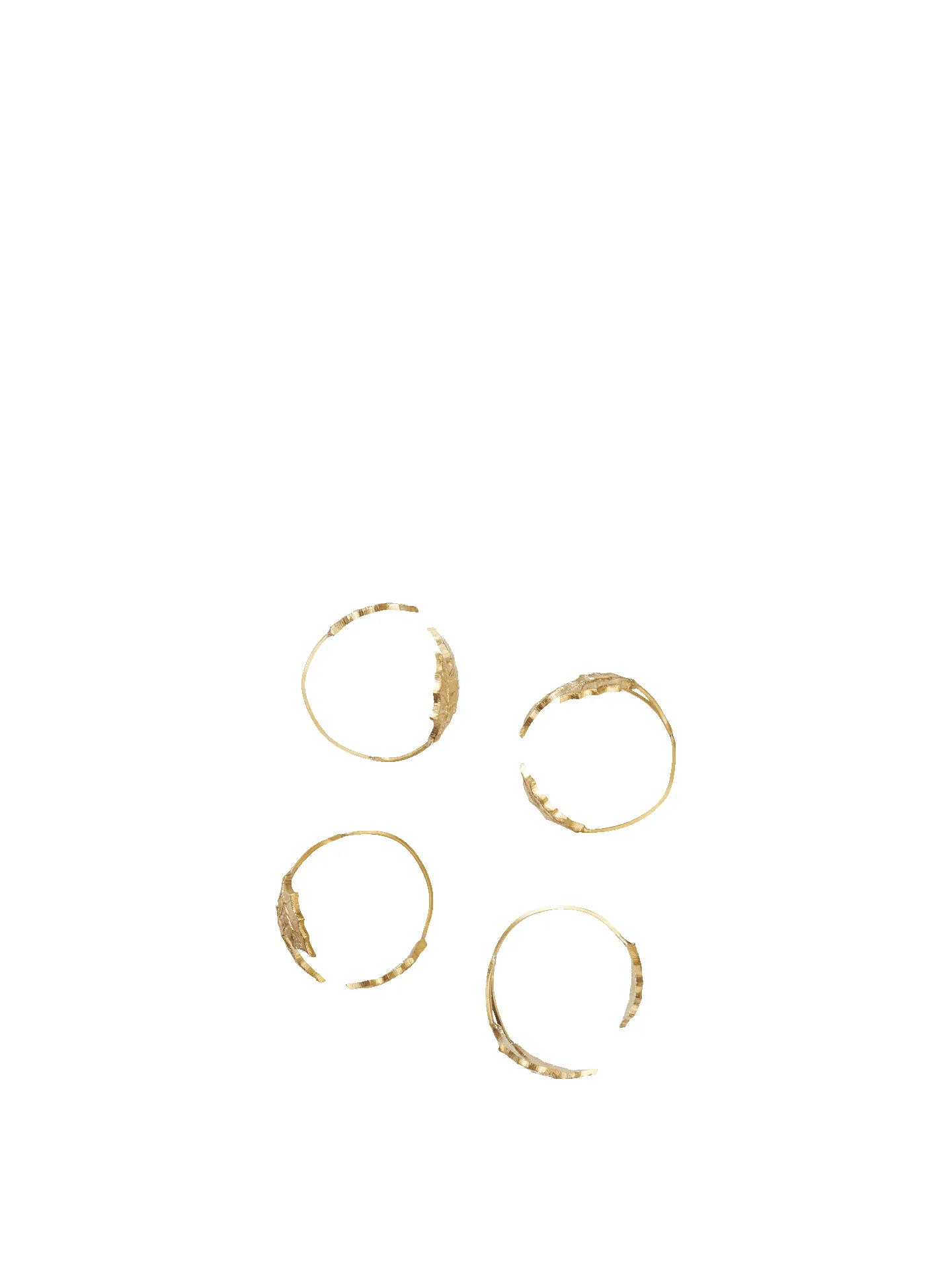 Holly Leaf Napkin Rings - Set of 4 - Brass sold by Ferm Living