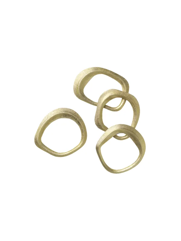Flow Napkin Rings - Set of 4 - Brass sold by Ferm Living