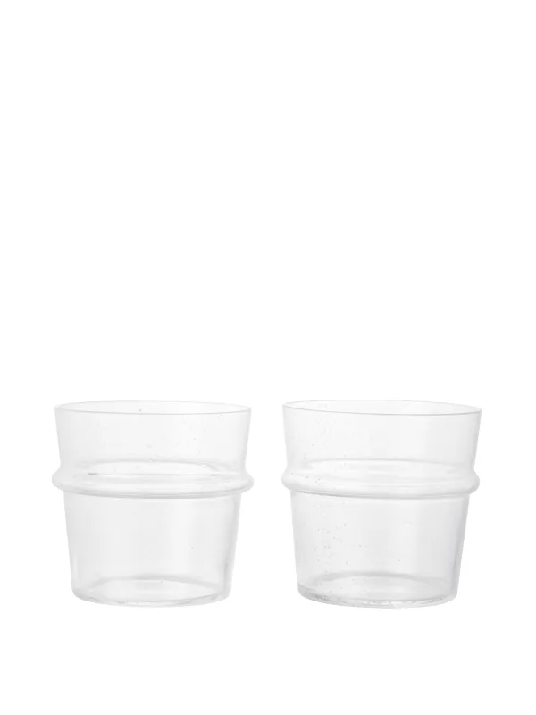 Boya Low Glasses - Set of 2 - Clear with Bubbles sold by Ferm Living