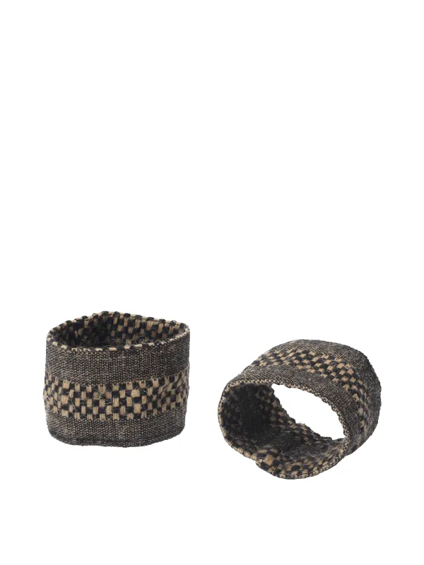 Gather Napkin Rings - Set of 2 - Black/Natural sold by Ferm Living