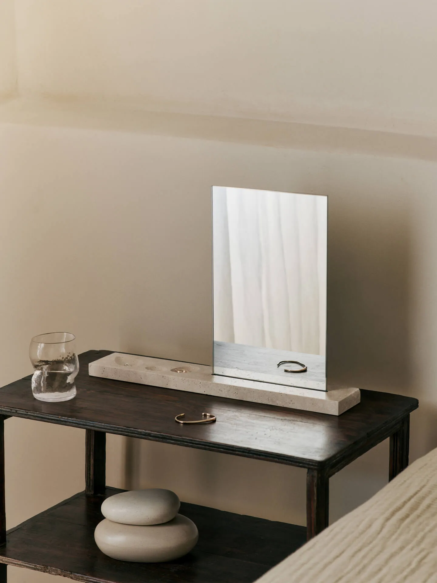 Caseta Table Mirror - Travertine sold by Ferm Living product image thumbnail 2