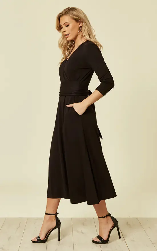 Rosalie Wrap Dress Black sold by Fever London product image thumbnail 3