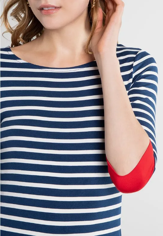 Brigitte Striped Top Navy/Cream/Red sold by Fever London product image thumbnail 5