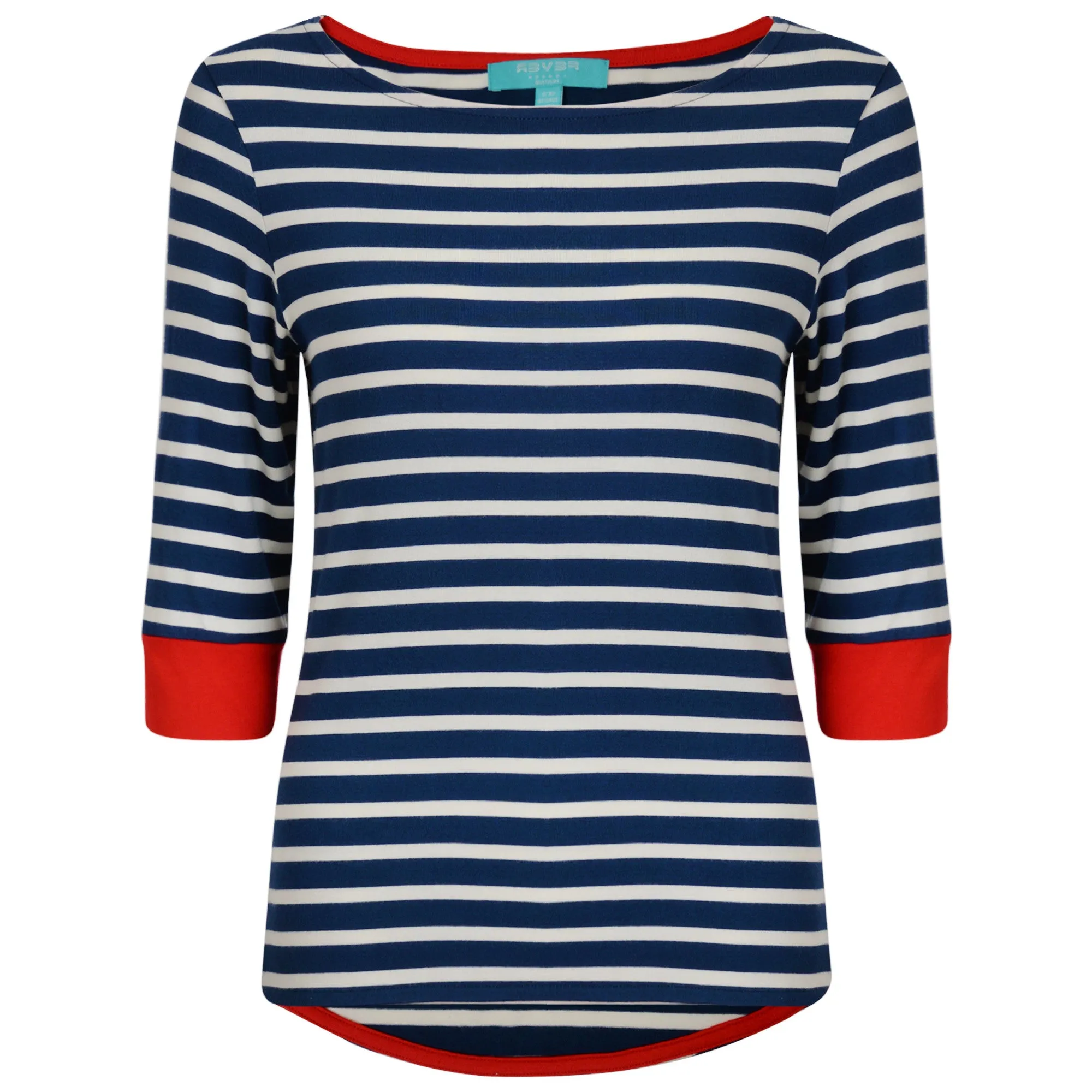 Brigitte Striped Top Navy/Cream/Red sold by Fever London