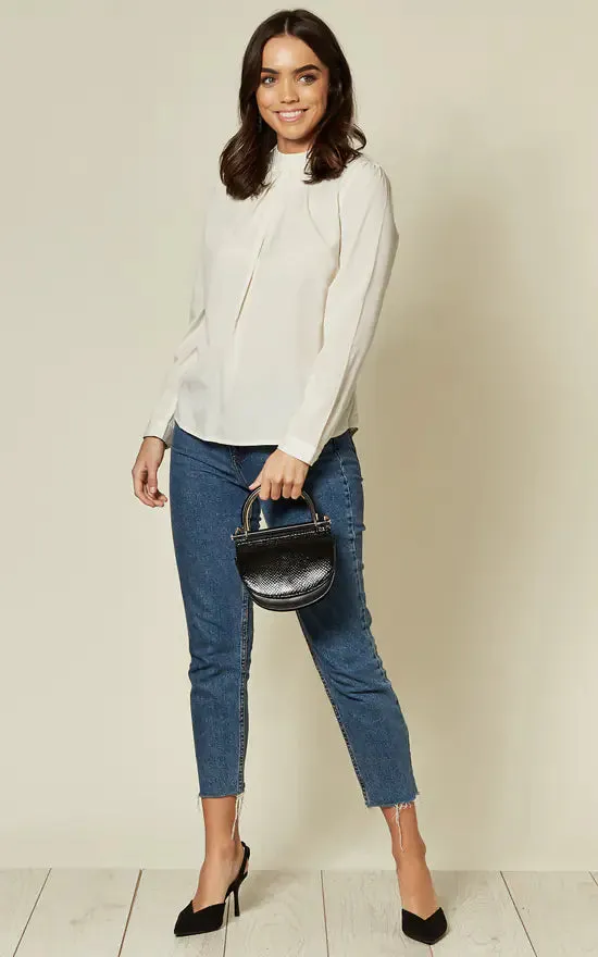 Ivory Blouse With Contrasting Tie Back Detail sold by Fever London product image thumbnail 5