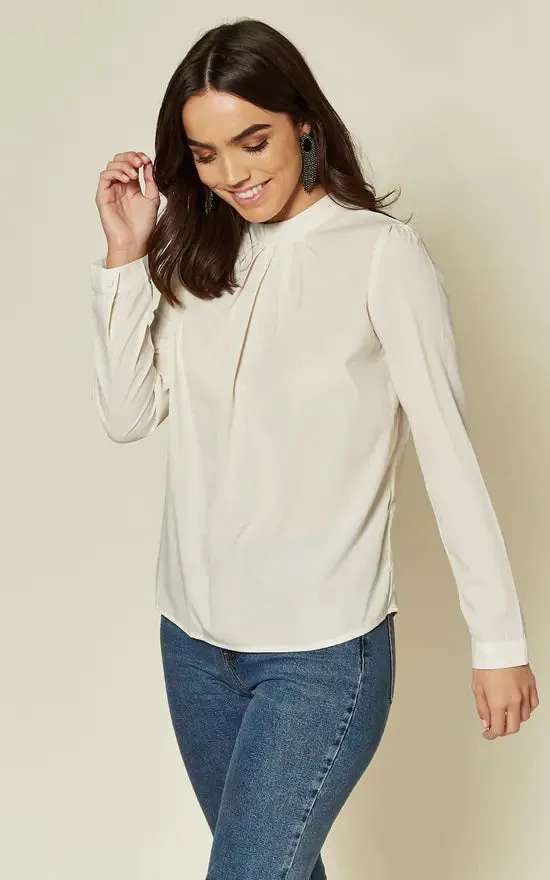 Ivory Blouse With Contrasting Tie Back Detail sold by Fever London product image thumbnail 3