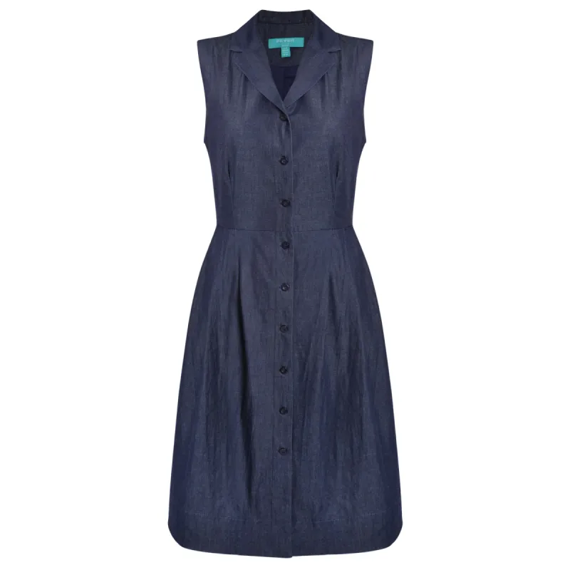 Yvonne Shirt Dress Dark Denim sold by Fever London